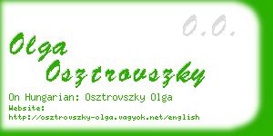 olga osztrovszky business card